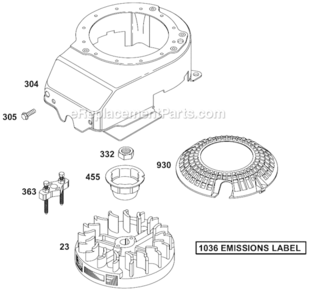 Part Location Diagram of 694458 Briggs and Stratton Label-Emissions